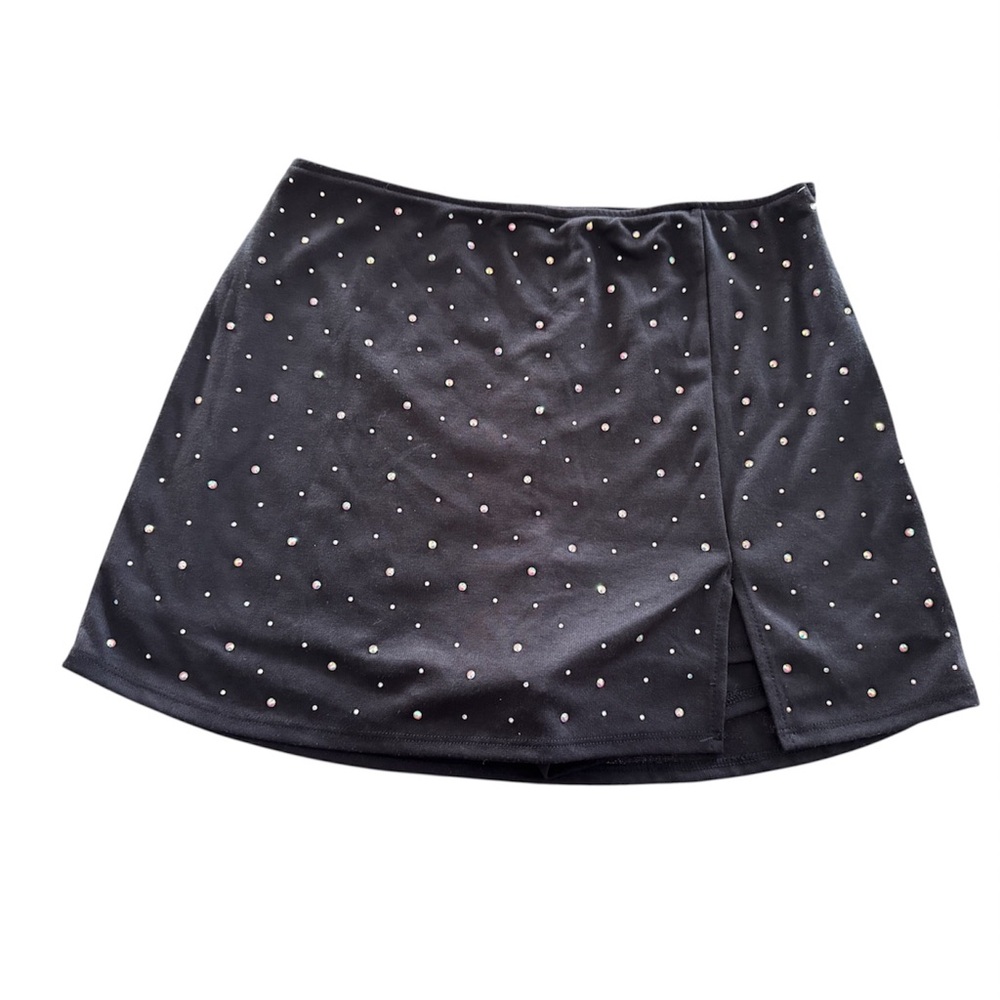 Black Embellished Skort